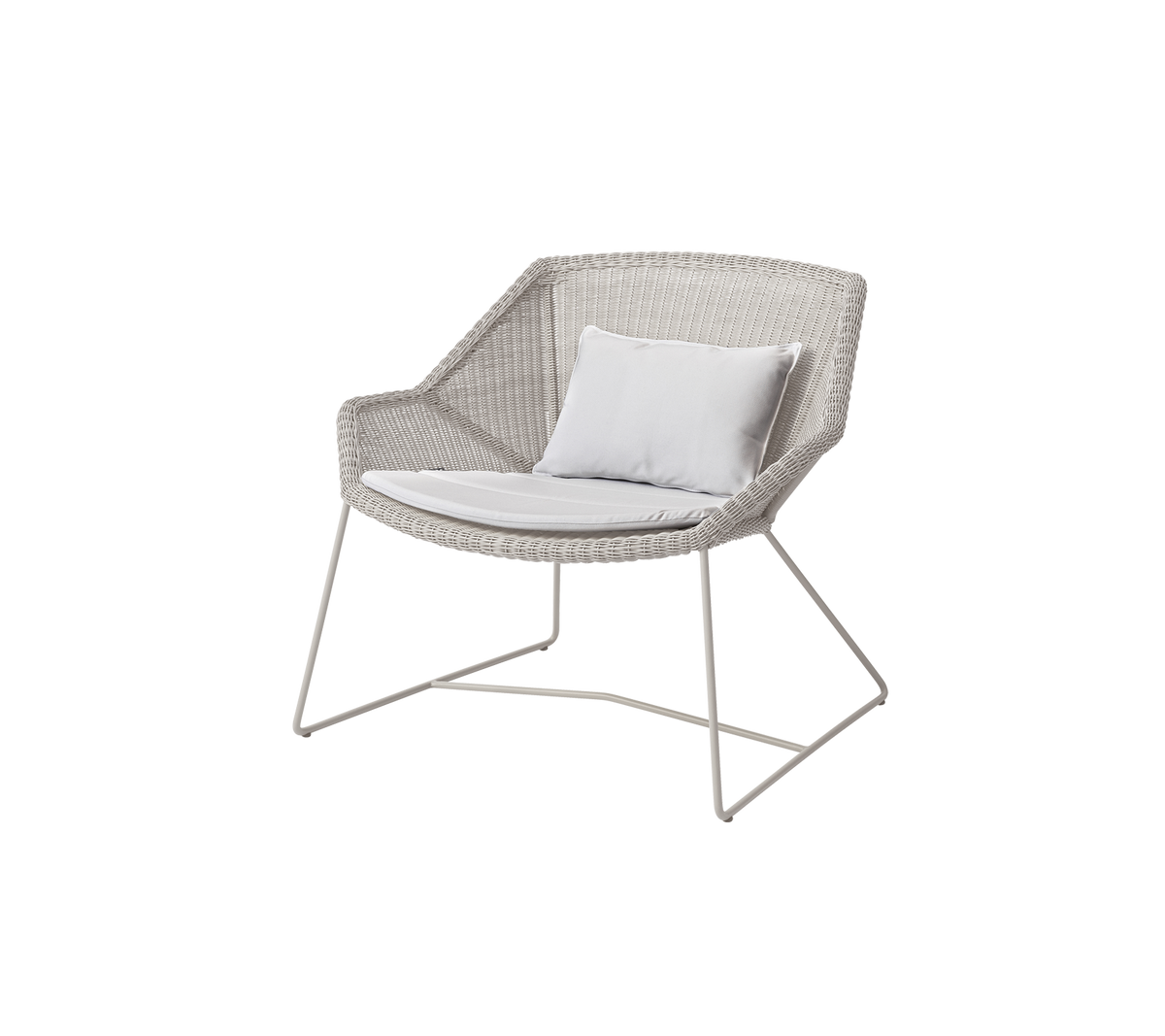 Cane-line Breeze loungestol – Sand, small round Weave / White, Natté