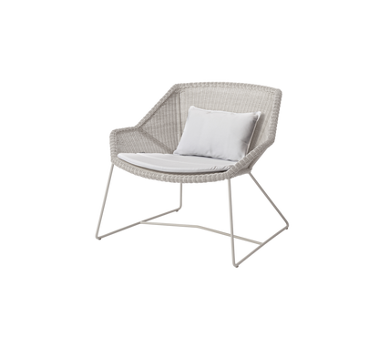 Cane-line Breeze loungestol – Sand, small round Weave / White, Natté