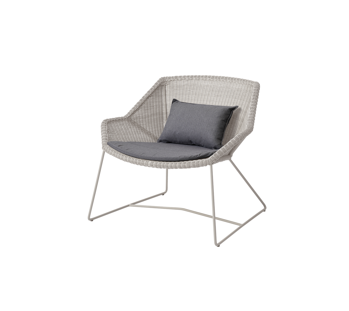 Cane-line Breeze loungestol – Sand, small round Weave / Grey, Natté
