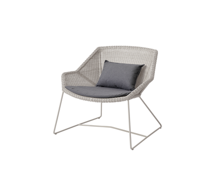 Cane-line Breeze loungestol – Sand, small round Weave / Grey, Natté