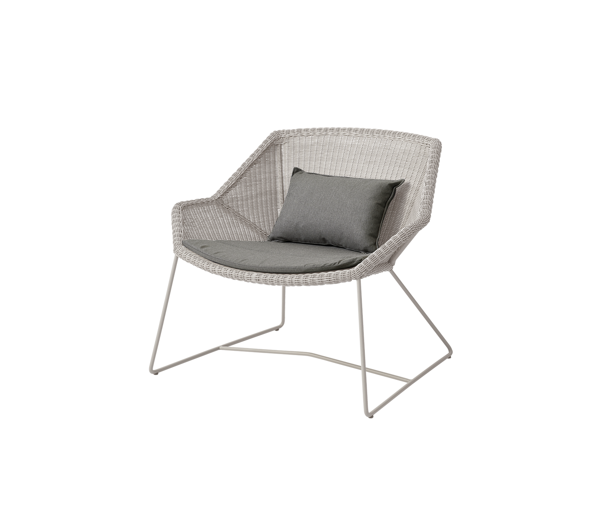 Cane-line Breeze loungestol – Sand, small round Weave / Taupe, Natté