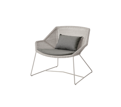 Cane-line Breeze loungestol – Sand, small round Weave / Taupe, Natté