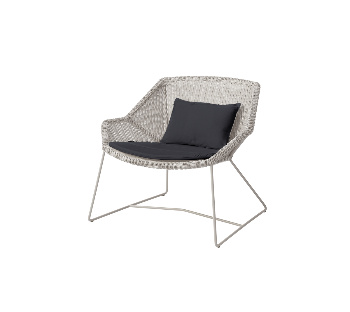 Cane-line Breeze loungestol – Sand, small round Weave / Black, Natté