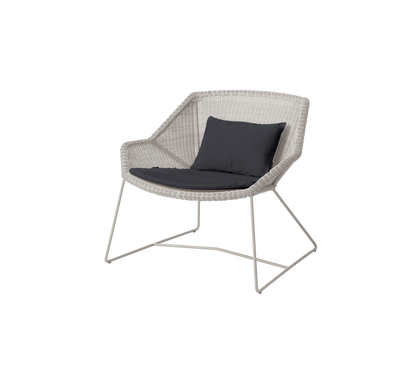 Cane-line Breeze loungestol – Sand, small round Weave / Black, Natté