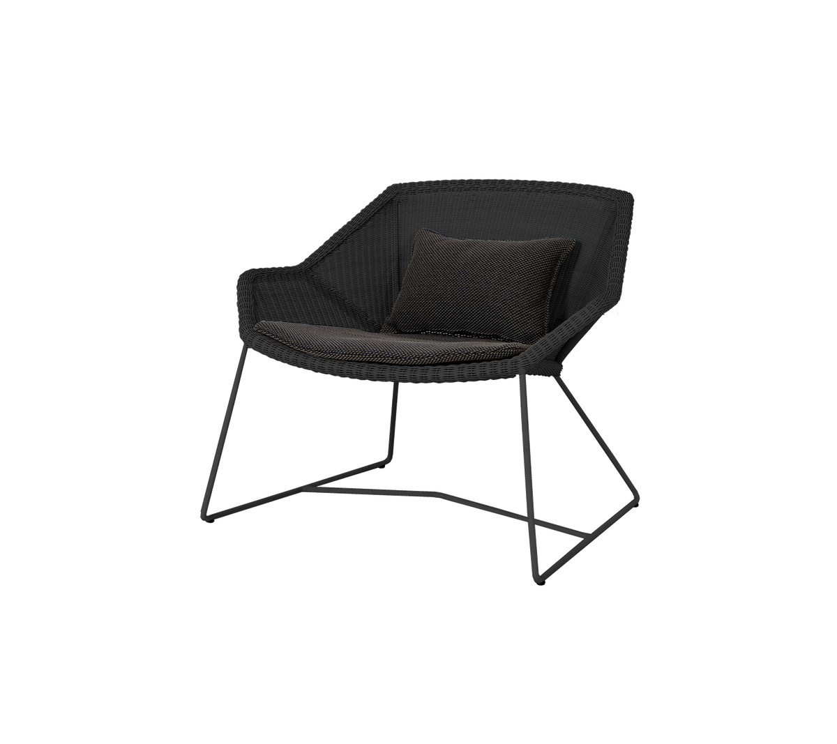Cane-line Breeze loungestol – Black, small round Weave / Dark grey, Focus