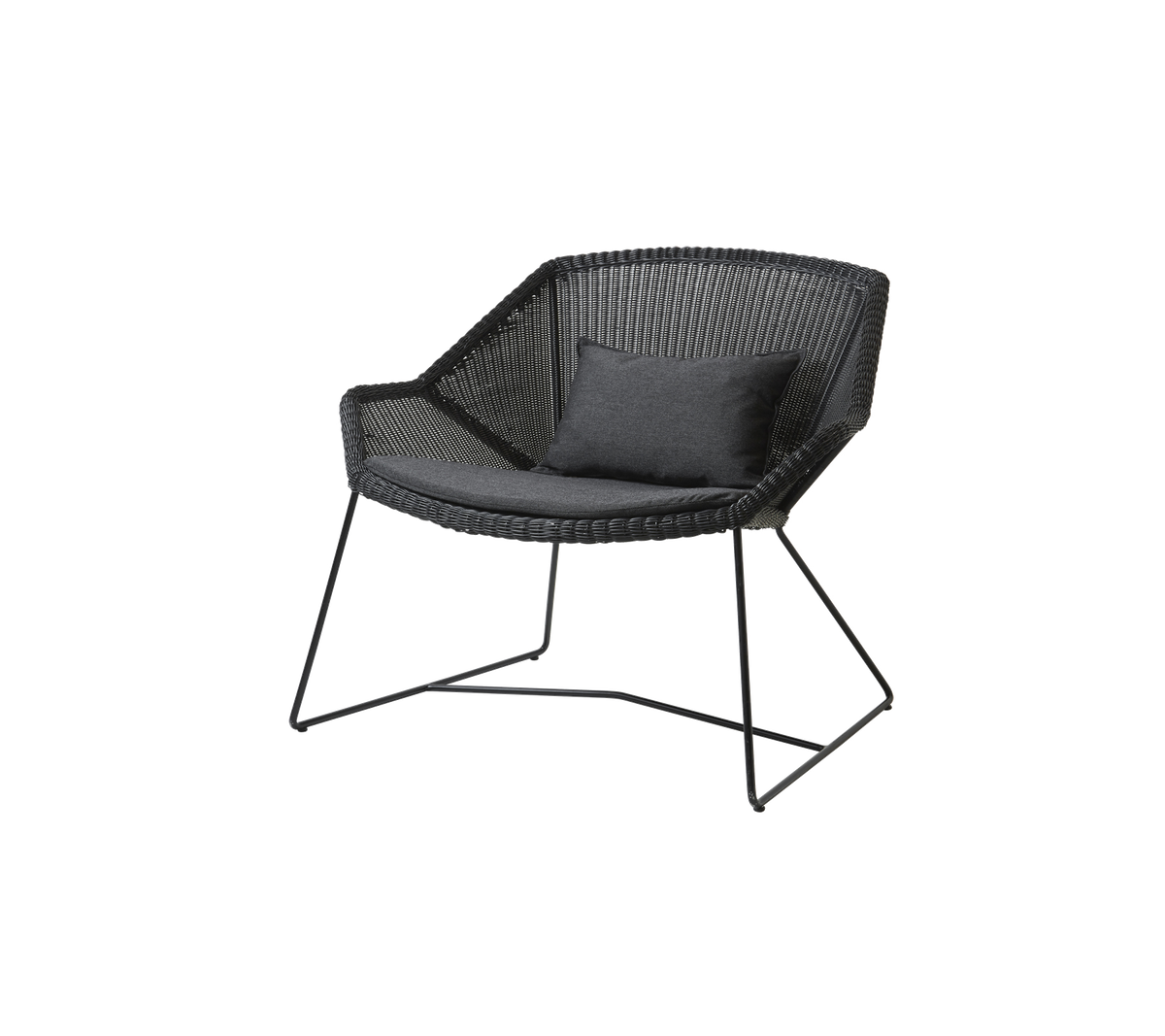 Cane-line Breeze loungestol – Black, small round Weave / Black, Natté