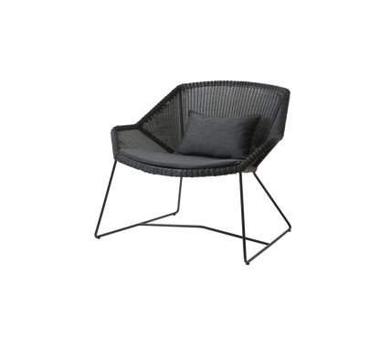 Cane-line Breeze loungestol – Black, small round Weave / Black, Natté