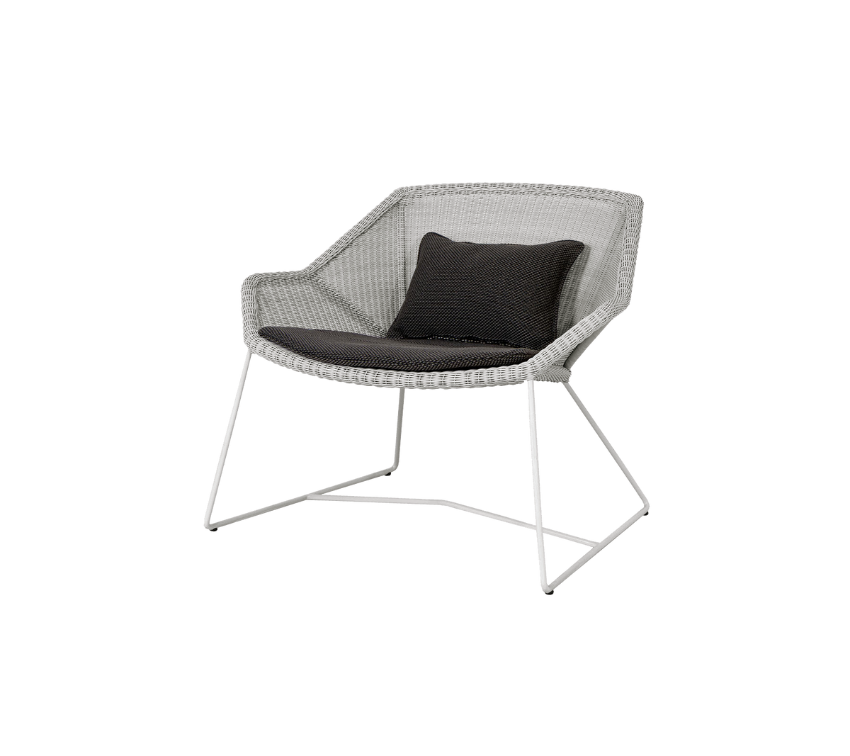 Cane-line Breeze loungestol – Taupe, small round Weave / Dark grey, Focus