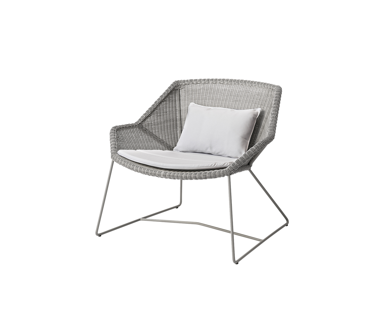 Cane-line Breeze loungestol – Taupe, small round Weave / White, Natté