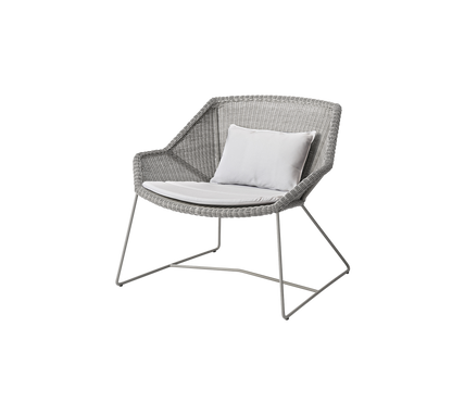 Cane-line Breeze loungestol – Taupe, small round Weave / White, Natté