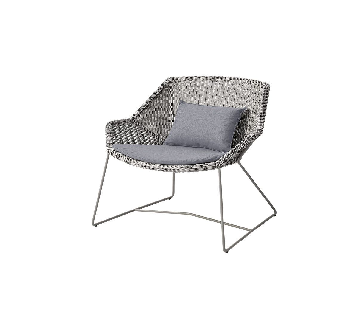 Cane-line Breeze loungestol – Taupe, small round Weave / Grey, Natté