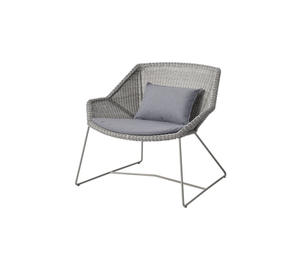 Cane-line Breeze loungestol – Taupe, small round Weave / Grey, Natté