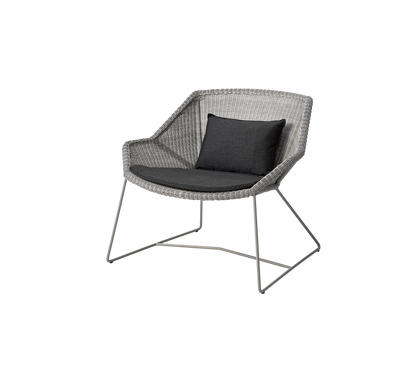Cane-line Breeze loungestol – Taupe, small round Weave / Black, Natté