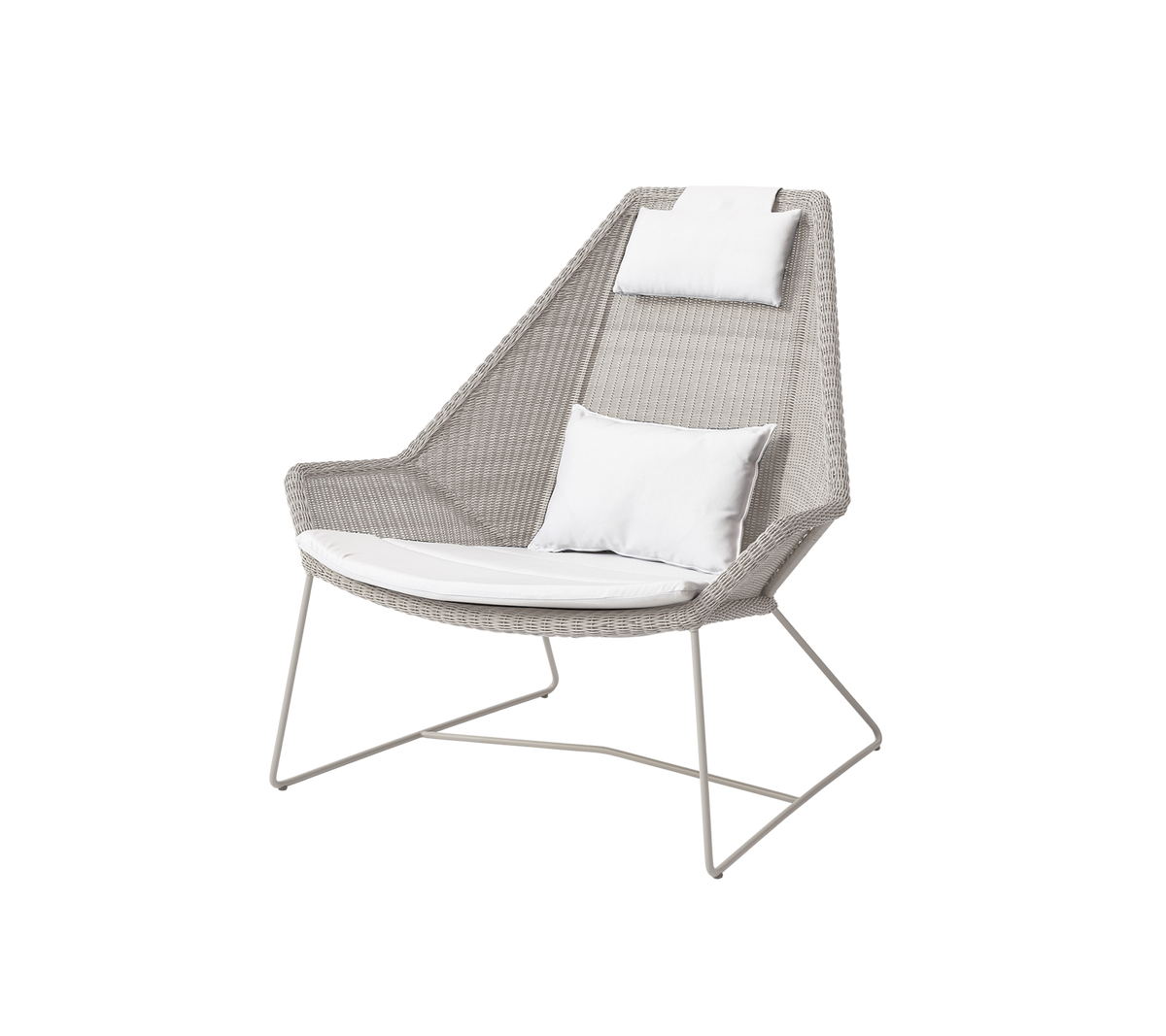 Cane-line Breeze highback stol – Sand, small round Weave / White, Natté