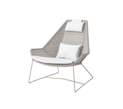 Cane-line Breeze highback stol – Sand, small round Weave / White, Natté