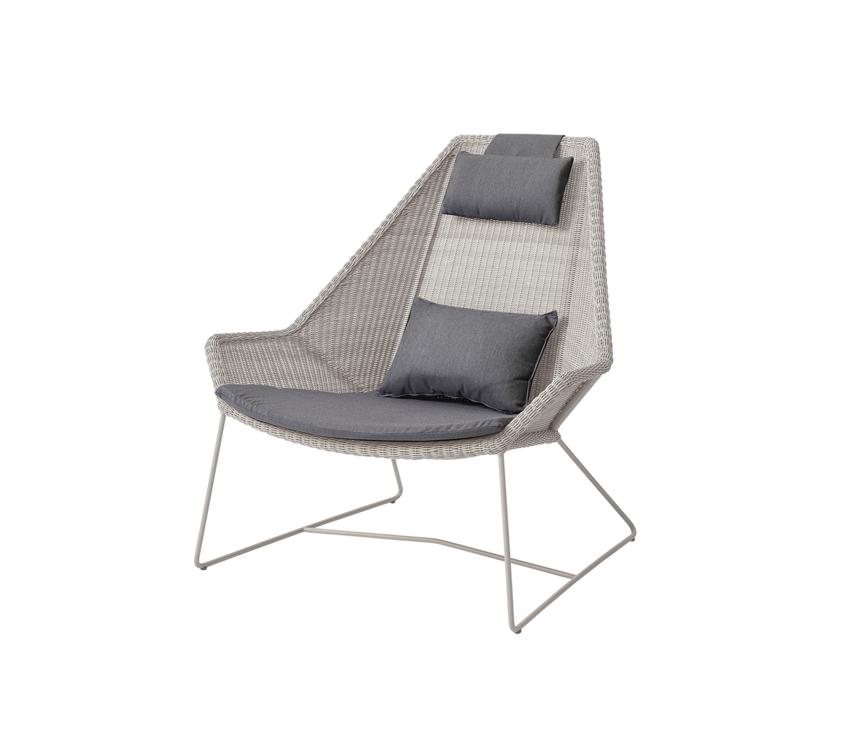Cane-line Breeze highback stol – Sand, small round Weave / Grey, Natté