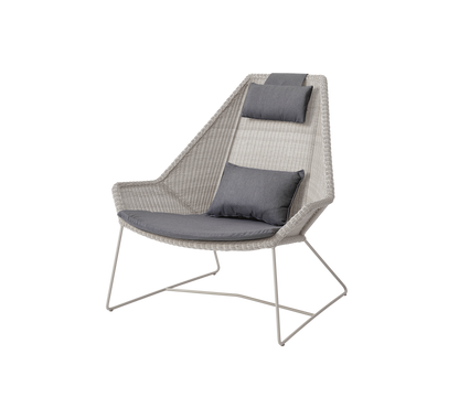 Cane-line Breeze highback stol – Sand, small round Weave / Grey, Natté