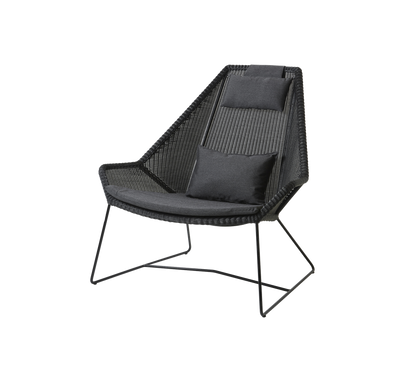 Cane-line Breeze highback stol – Black, small round Weave / Black, Natté