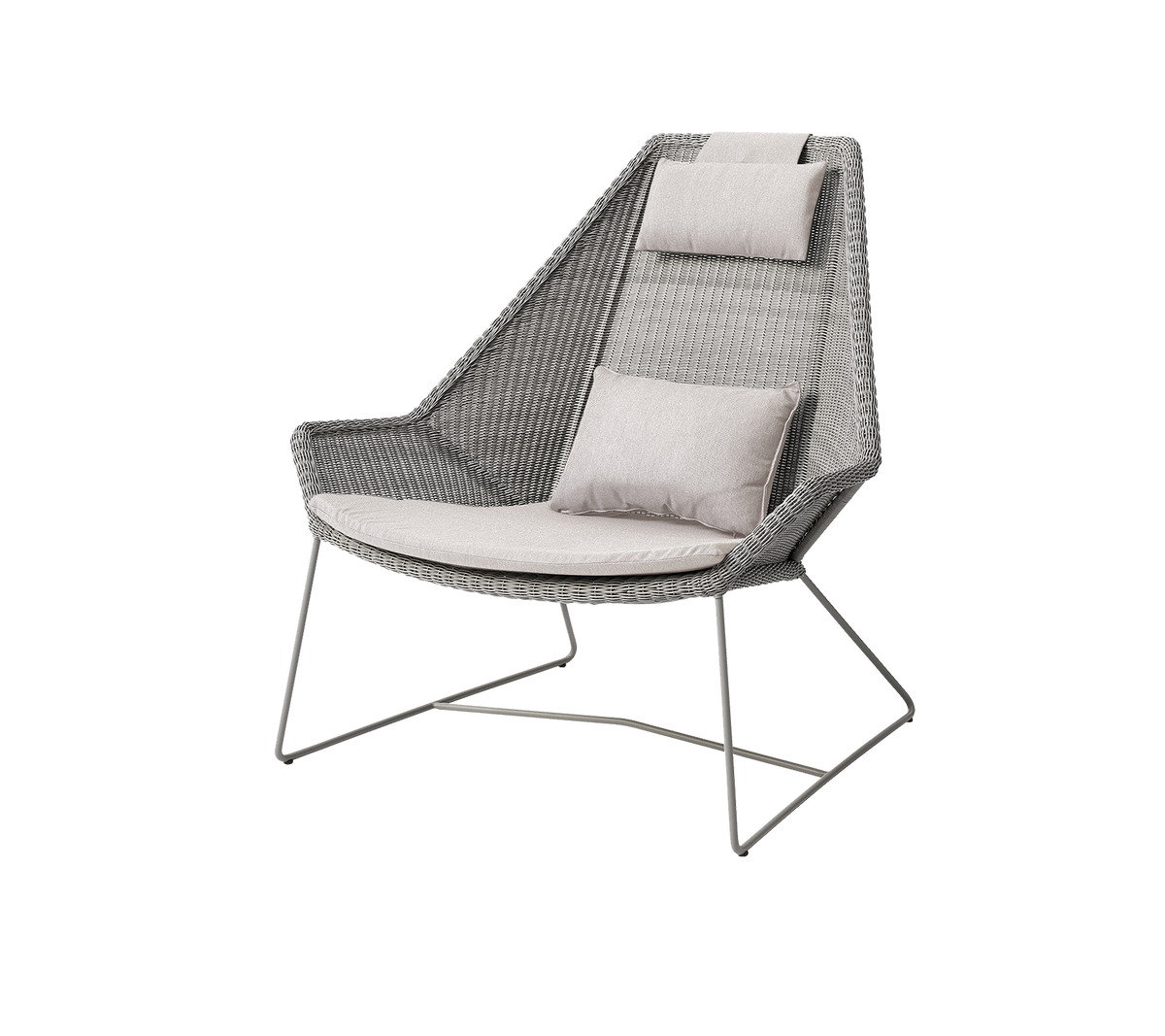 Cane-line Breeze highback stol – Taupe, small round Weave / Sand, Natté