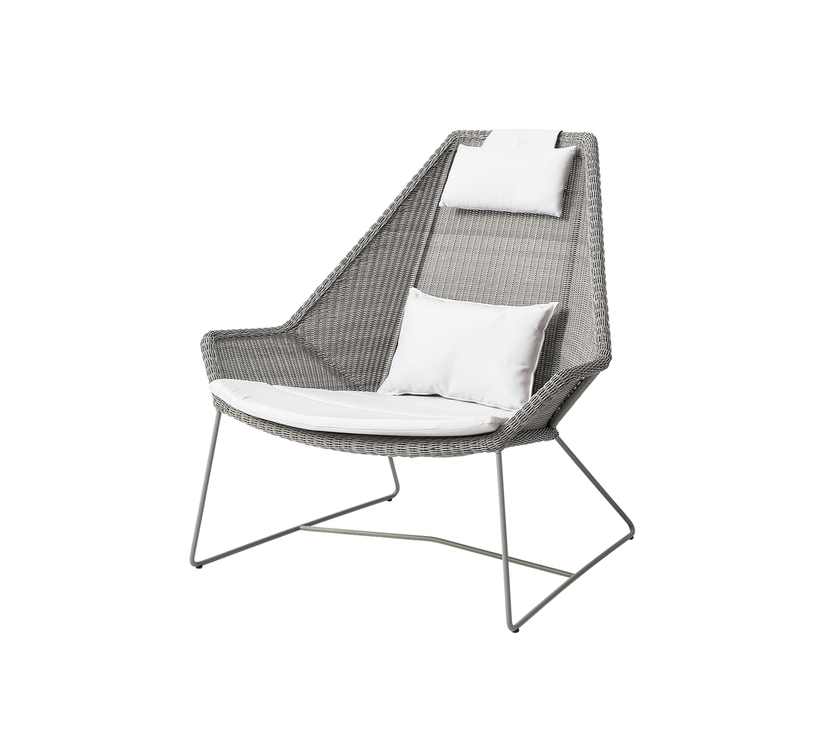 Cane-line Breeze highback stol – Taupe, small round Weave / White, Natté