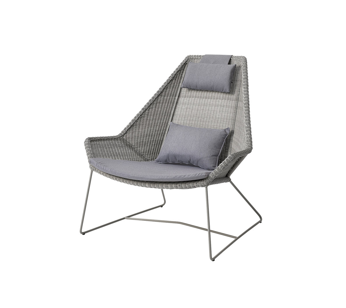 Cane-line Breeze highback stol – Taupe, small round Weave / Grey, Natté