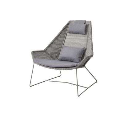 Cane-line Breeze highback stol – Taupe, small round Weave / Grey, Natté