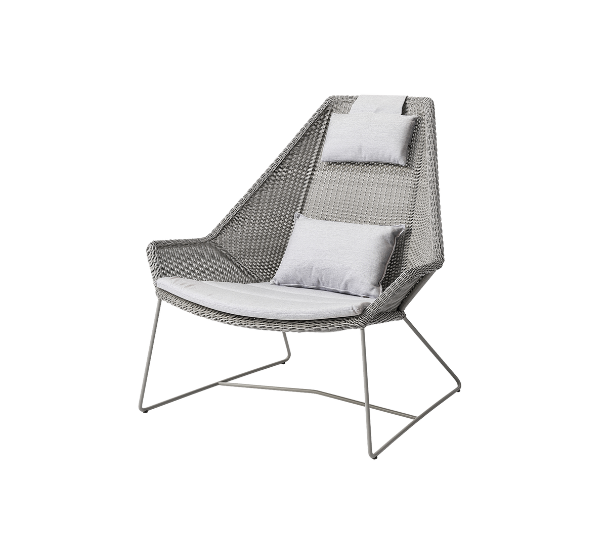 Cane-line Breeze highback stol – Taupe, small round Weave / Light grey, Natté