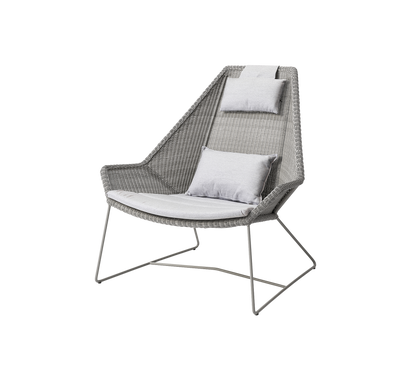 Cane-line Breeze highback stol – Taupe, small round Weave / Light grey, Natté