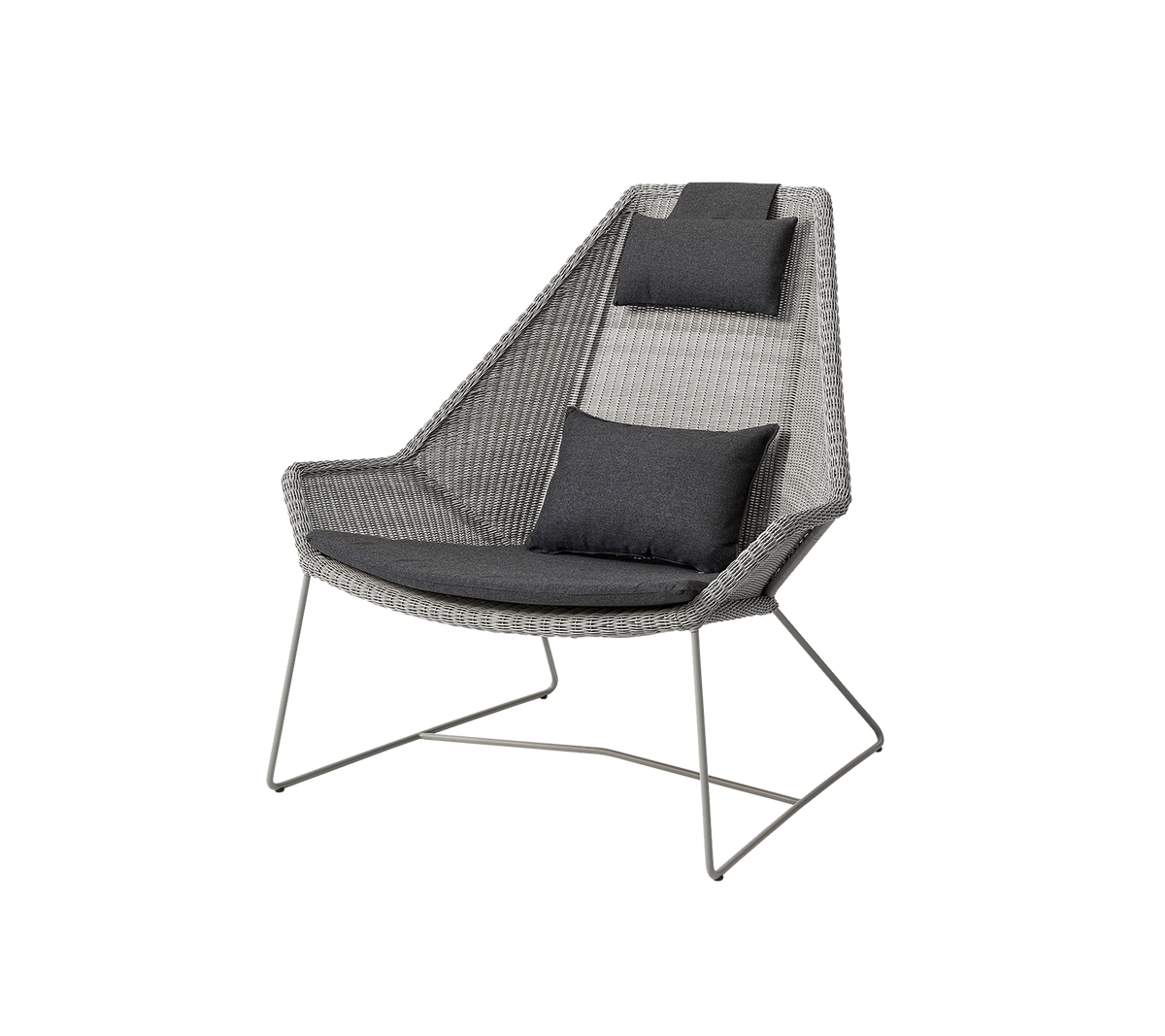Cane-line Breeze highback stol – Taupe, small round Weave / Black, Natté