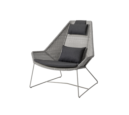 Cane-line Breeze highback stol – Taupe, small round Weave / Black, Natté