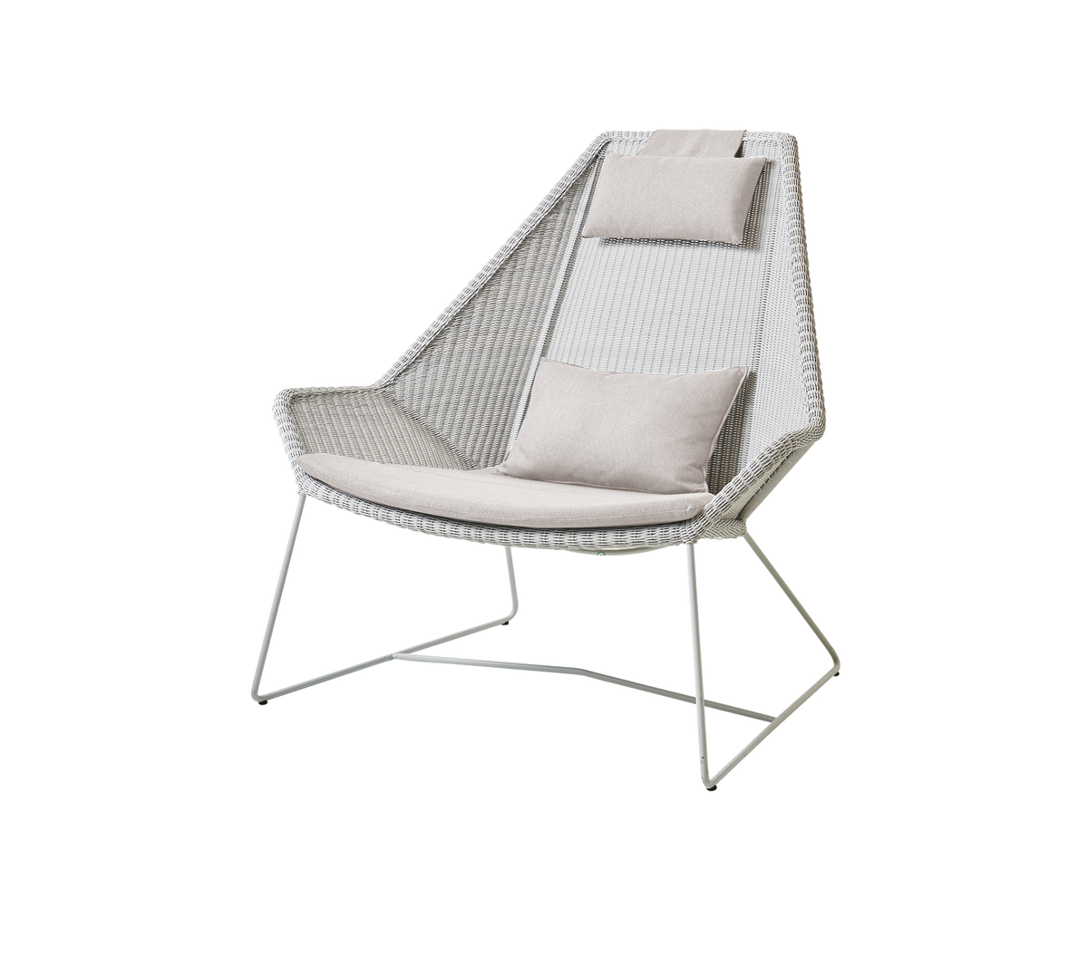 Cane-line Breeze highback stol – White grey, small round Weave / Sand, Natté