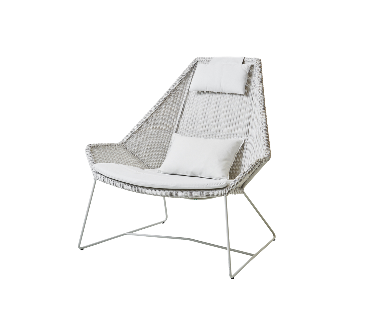 Cane-line Breeze highback stol – White grey, small round Weave / White, Natté
