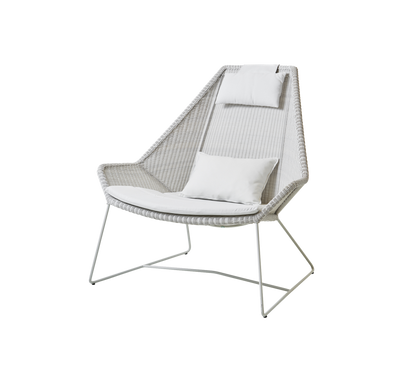Cane-line Breeze highback stol – White grey, small round Weave / White, Natté