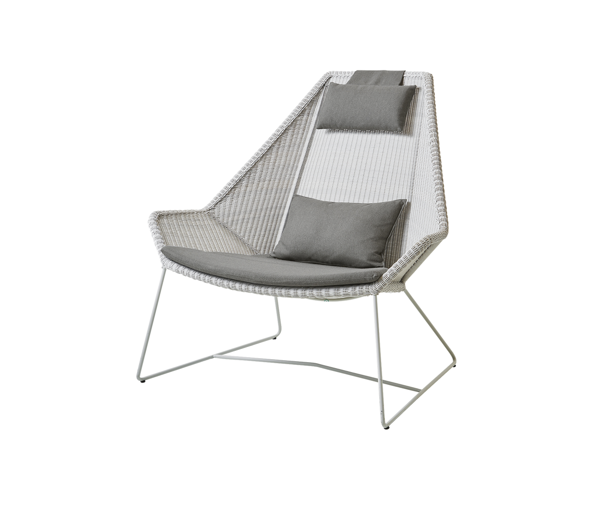 Cane-line Breeze highback stol – White grey, small round Weave / Taupe, Natté