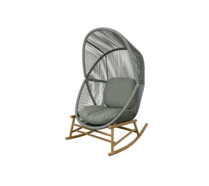 Cane-line Hive gyngestol, teak – Dusty green, small round core Weave / Teak / Light green, Link m/QuickDry & Airflow