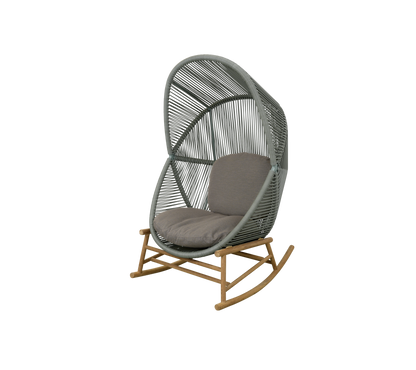 Cane-line Hive gyngestol, teak – Dusty green, small round core Weave / Teak / Taupe, AirTouch m/QuickDry & Airflow