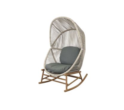 Cane-line Hive gyngestol, teak – Sand, small round core Weave / Teak / Light green, Link m/QuickDry & Airflow