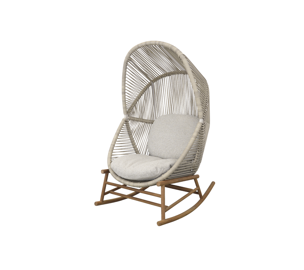 Cane-line Hive gyngestol, teak – Sand, small round core Weave / Teak / Desert sand, Rise m/QuickDry & Airflow