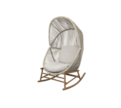 Cane-line Hive gyngestol, teak – Sand, small round core Weave / Teak / Desert sand, Rise m/QuickDry & Airflow