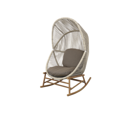 Cane-line Hive gyngestol, teak – Sand, small round core Weave / Teak / Taupe, AirTouch m/QuickDry & Airflow