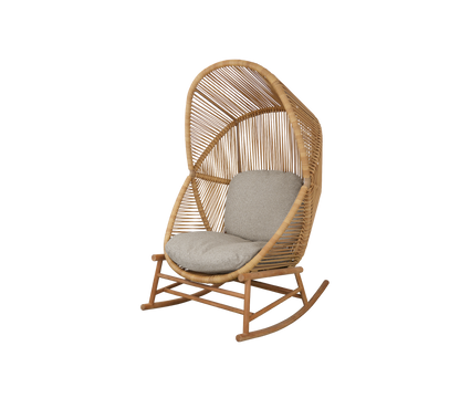 Cane-line Hive gyngestol, teak – Natural, small round core Weave / Teak / Light brown, Rise m/QuickDry & Airflow