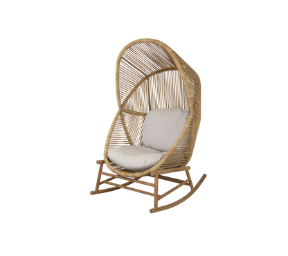 Cane-line Hive gyngestol, teak – Natural, small round core Weave / Teak / Sand, AirTouch m/QuickDry & Airflow