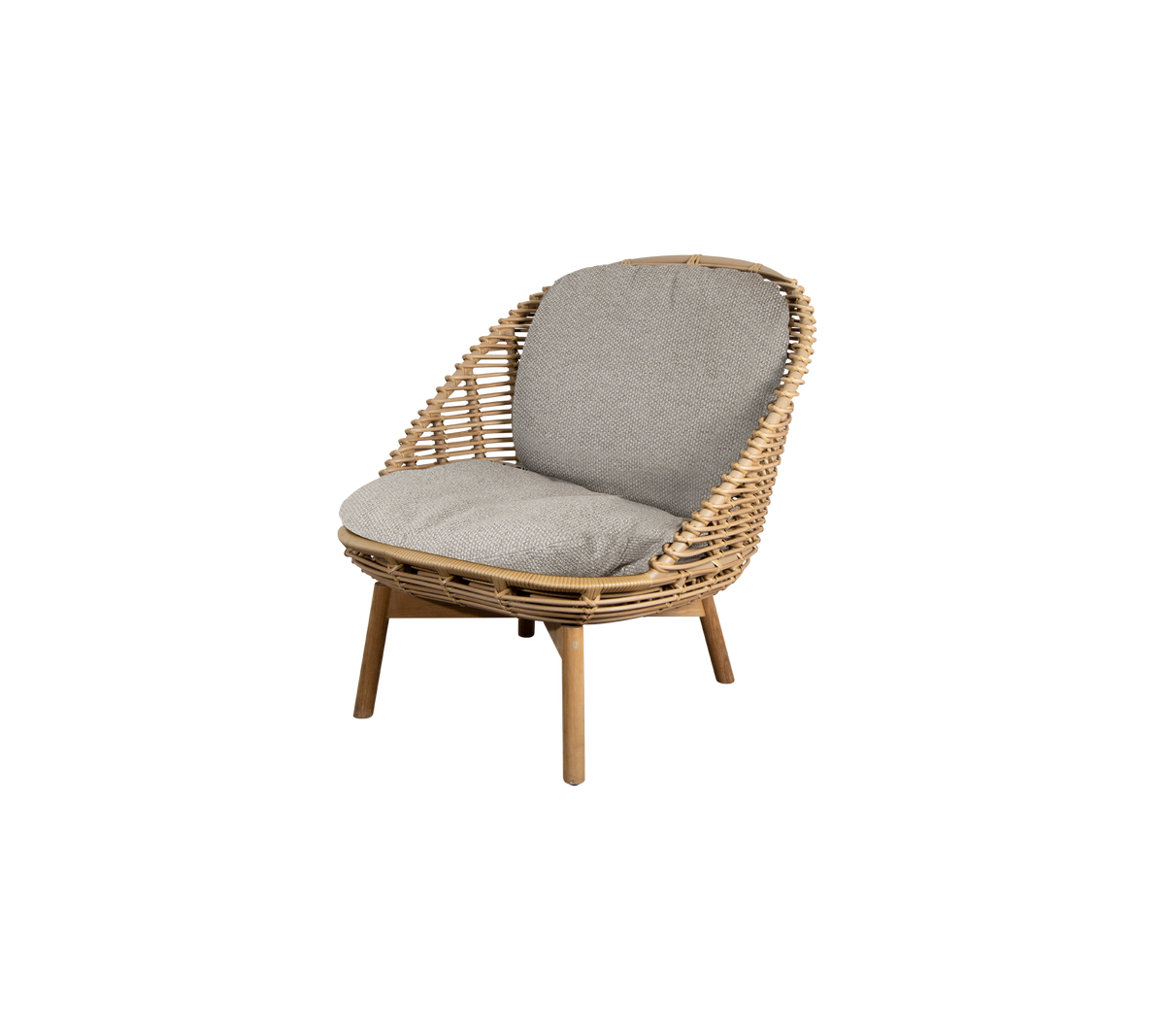 Cane-line Hive loungestol, teak – Natural, large round sticks Weave m/teak / Light brown, Rise m/QuickDry & Airflow