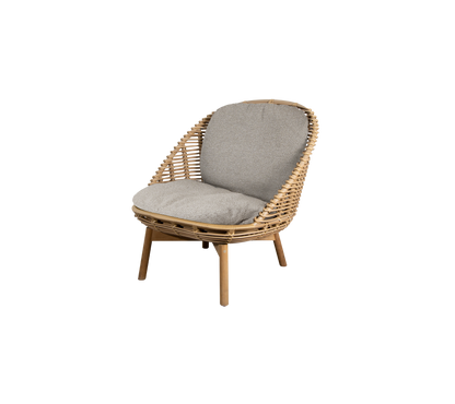 Cane-line Hive loungestol, teak – Natural, large round sticks Weave m/teak / Light brown, Rise m/QuickDry & Airflow