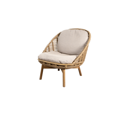 Cane-line Hive loungestol, teak – Natural, large round sticks Weave m/teak / Sand, AirTouch m/QuickDry & Airflow
