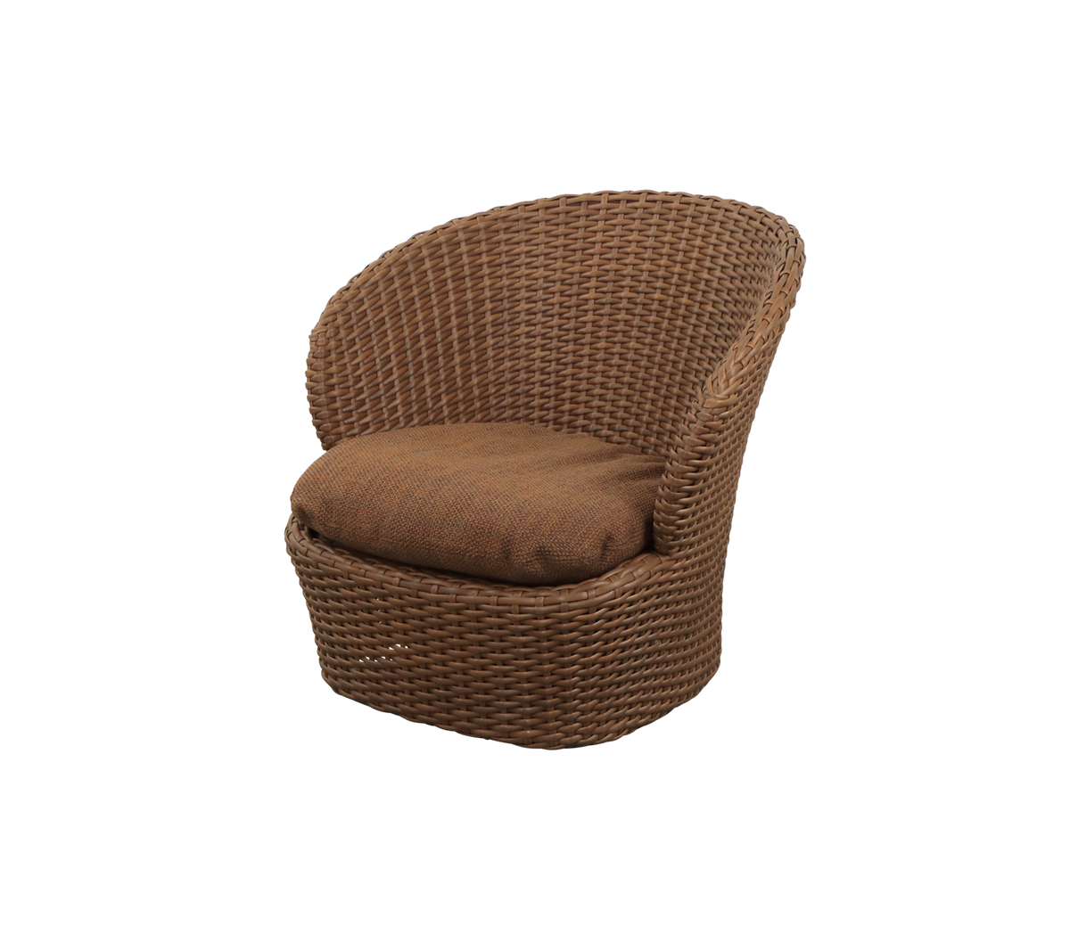 Cane-line Coast loungestol med svingbart understell – Umber brown, large flat peel Weave / Umber brown, Rise m/QuickDry & Airflow