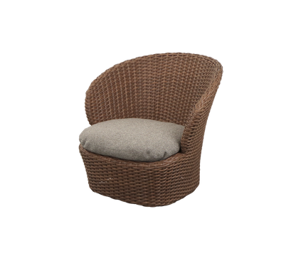 Cane-line Coast loungestol med svingbart understell – Umber brown, large flat peel Weave / Light brown, Rise m/QuickDry & Airflow