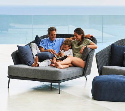 Cane-line Mega daybed høyre, graphite Weave m/grey AirTouch – miljøbilde 1