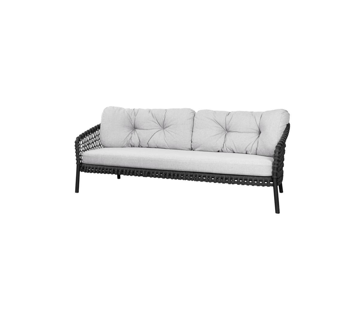 Cane-line Ocean Large 3-seter sofa, dark grey Soft Rope
