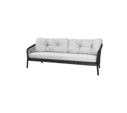 Cane-line Ocean Large 3-seter sofa, dark grey Soft Rope